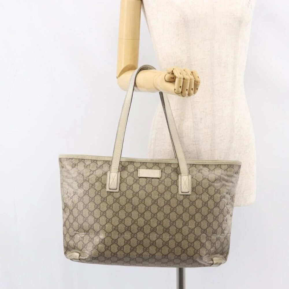 GUCCI GG Supreme Tote Bag PVC Beige 211137 Auth 156914 - Picture 16 of 16